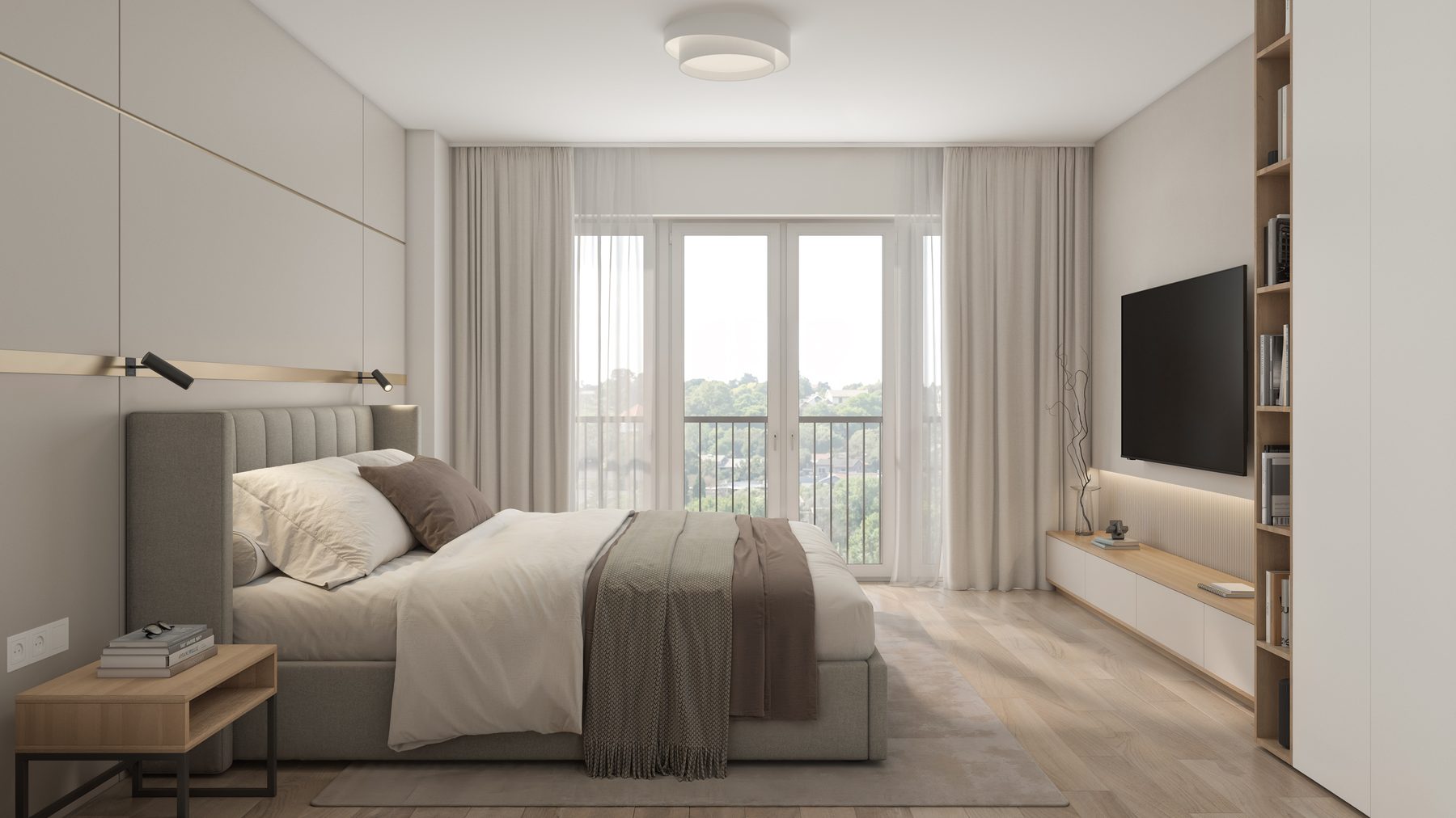 Schlafzimmer einer Einheit im Seniorenwohnen Salzmann Quartier